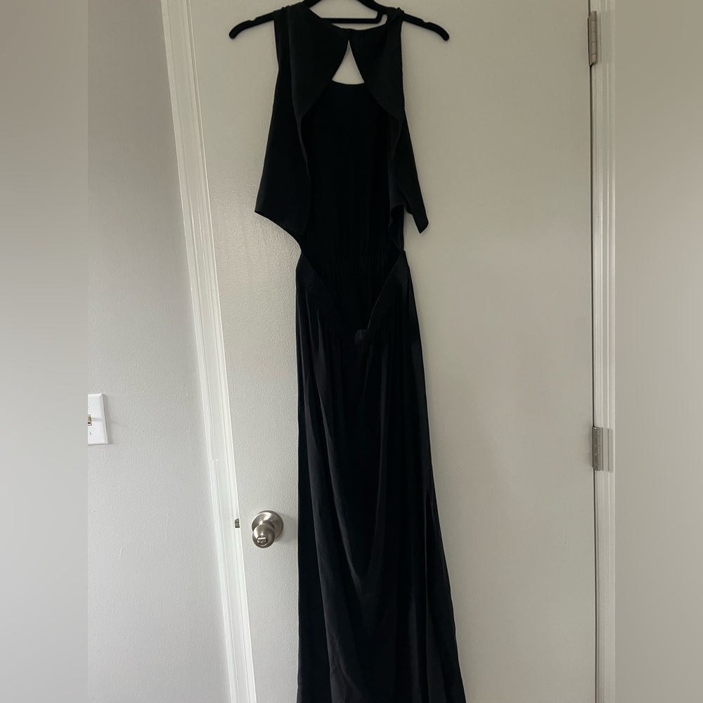 Club Monaco sheer black dress with open back